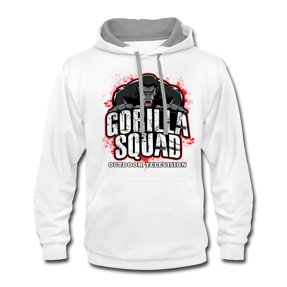 Gorilla Squad Contrast Hoodie - white/gray