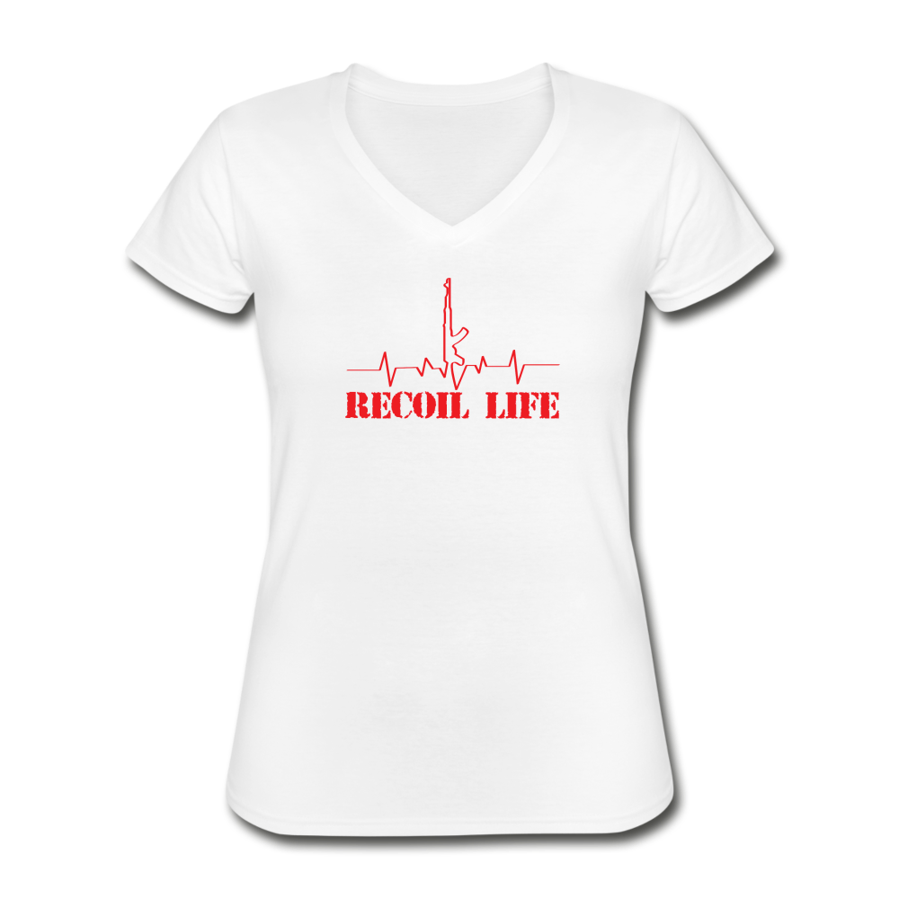 Recoil Life Women's V-Neck T-Shirt - white